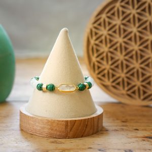 Bracelet Malachite et Jade blanche